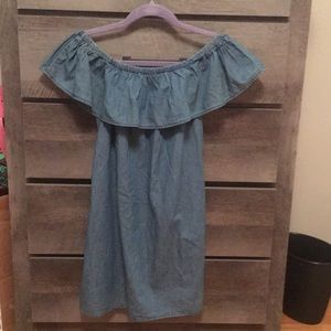 Off the Shoulder Denim Dress